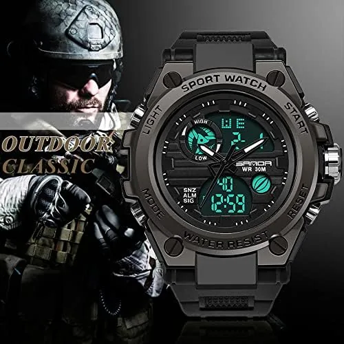 Close look at the KXAITO Men's Watches Sports Outdoor Waterproof Military Watch Date Multi build quality