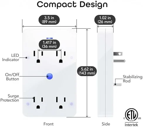 The Geeni Smart Wi-Fi 4 Outlet Plug, Surge Protection, Easy Install in real use