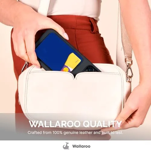 Close look at the Wallaroo Premium Leather Cell Phone Wallet Stick On - Android build quality