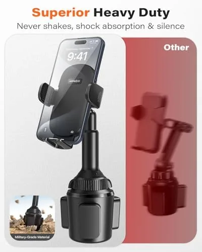 The APPS2Car Universal Car Cup Phone Holder | Quick Extension Long in real use