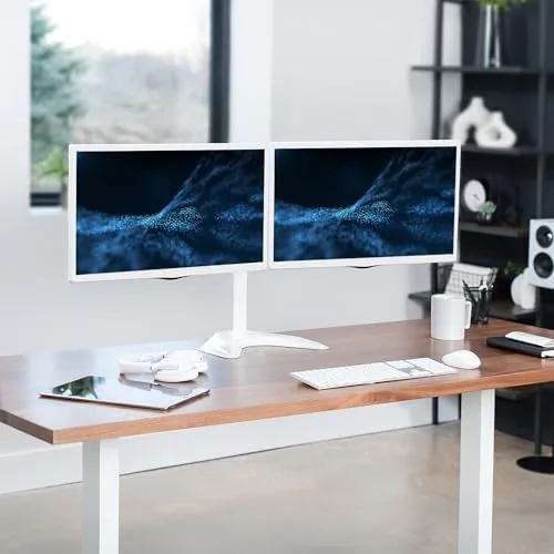 Close look at the VIVO Dual LED LCD Monitor Free-Standing Desk Stand build quality