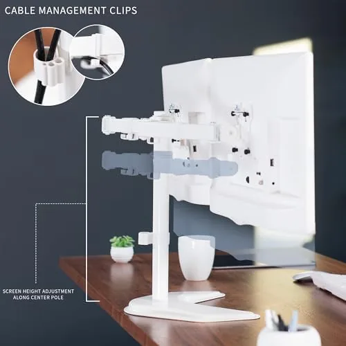 The VIVO Dual LED LCD Monitor Free-Standing Desk Stand compared in context