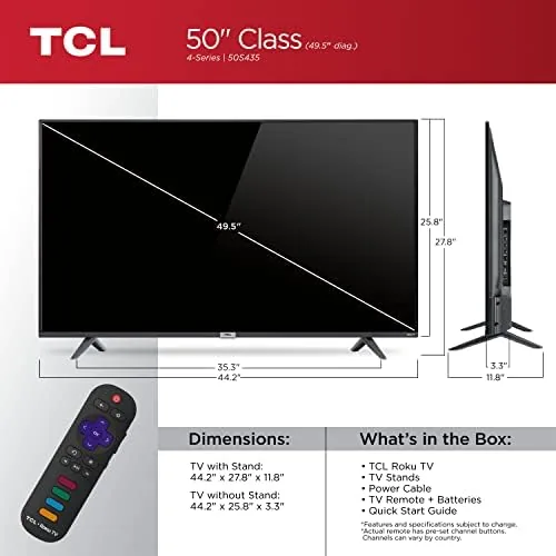 Close look at the TCL 50-inch Class 4-Series 4K UHD Smart Roku LED TV build quality