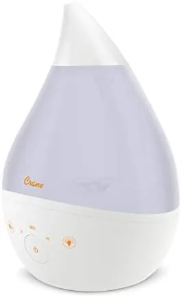 Crane 4-in-1 White Drop Ultrasonic Cool Mist Humidifier with Sound Machine, Night Light, Aroma Review: Tested and Rated