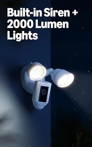 The Ring app on a smartphone showing a motion alert from the Floodlight Cam