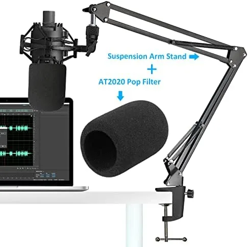 Close look at the Audio-Technica AT2020 Mic Boom Arm with Foam Windscreen, Suspension Boom build quality