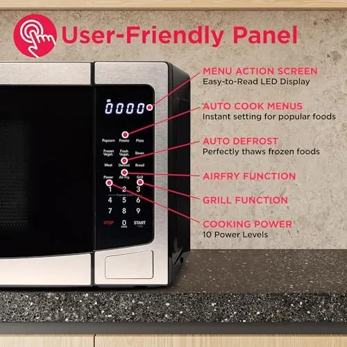Close look at the FRIGIDAIRE 1.2 cu ft Microwave, Digital Air Fryer, Convection Oven build quality