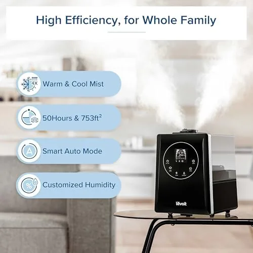 Close look at the Levoit LV600HH 6L Warm&Cool Mist Humidifier for Bedroom Large Room build quality