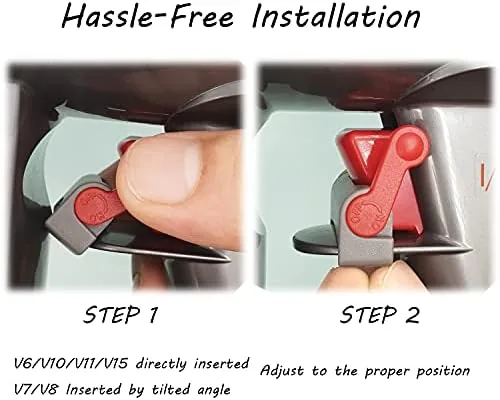 The REEYEAR clamp laid next to the Dyson vacuum handle it attaches to