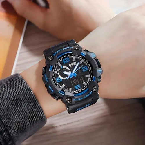Close look at the Gosasa Men's Large Face Outdoor Sports Watches Military S-Shock Watch build quality