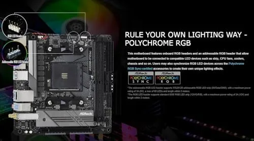 The completed small form factor PC built on the ASRock A520M-ITX/AC