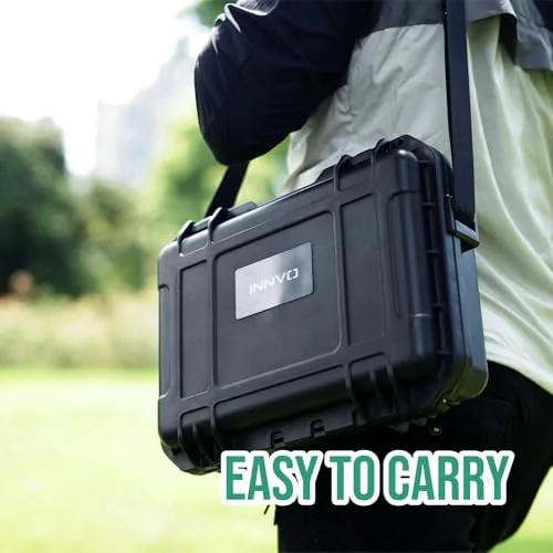 Case with shoulder strap attached, carried at a drone launch site