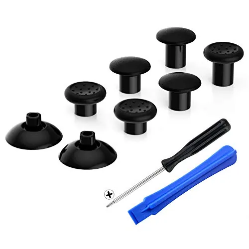 eXtremeRate ThumbsGear kit spread out with stems and caps