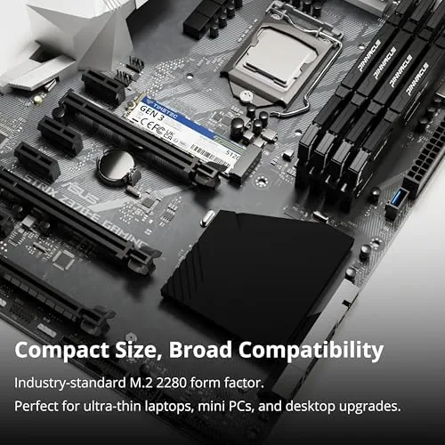 Drive installed in a laptop M.2 slot with the cover open