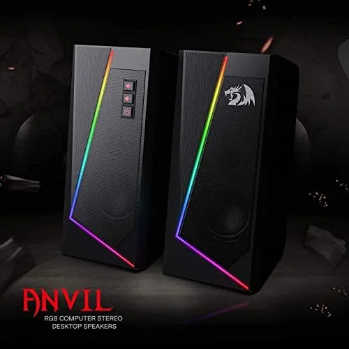 Close look at the Redragon GS520 Wired 2.0 Channel Stereo Sound Desktop RGB Computer build quality