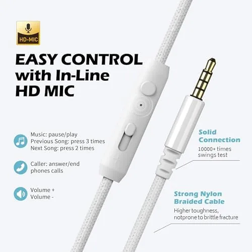 Another view of the AILIHEN C8 Kids Wired Headphones with Mic for School, 3.5mm