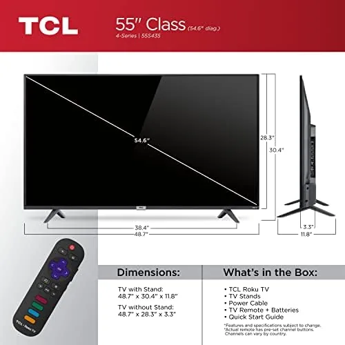 TCL Roku remote control with dedicated app buttons