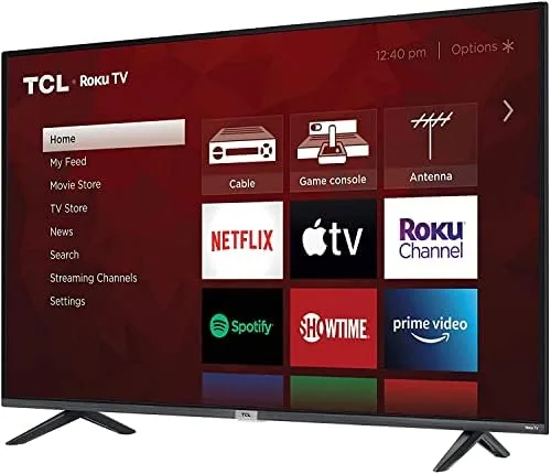 Roku home screen showing streaming channels on the TCL