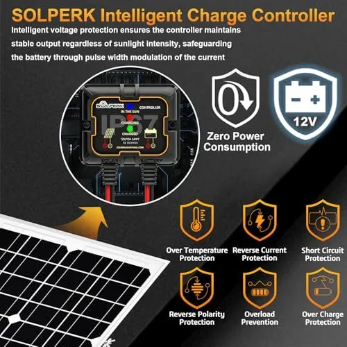 Close look at the Solar Panel Kit 20W 12V Solar Battery Charger Maintainer+Controller | build quality