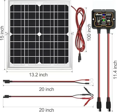 Testing the Solar Panel Kit 20W 12V Solar Battery Charger Maintainer+Controller | over two weeks