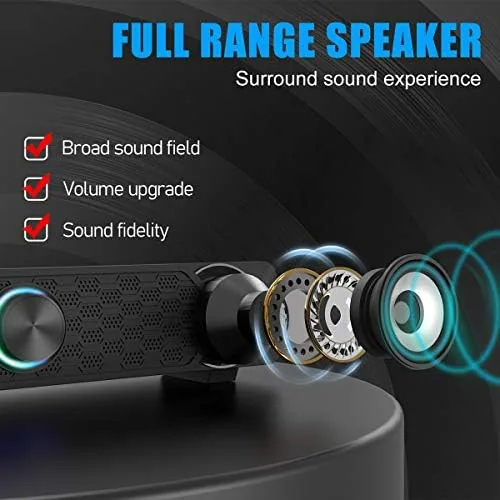Close look at the Smalody Small Computer Speakers for Desktop Gaming Monitor, PC Speakers build quality