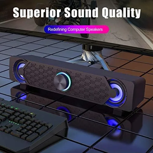 The Smalody Small Computer Speakers for Desktop Gaming Monitor, PC Speakers in real use