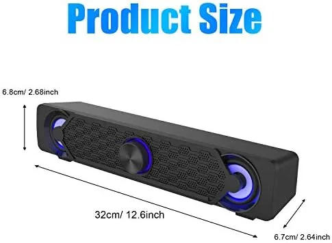 Another view of the Smalody Small Computer Speakers for Desktop Gaming Monitor, PC Speakers