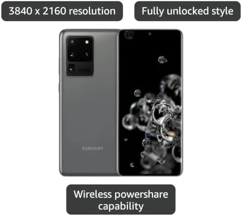 Close up of the 108 megapixel camera interface on the S20 Ultra