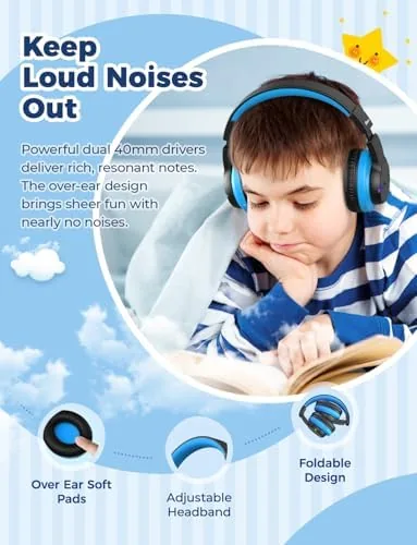 The iClever BTH12 Kids Bluetooth Headphones 85H Playtime with LED Lights compared in context