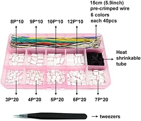 Close look at the SH1.0 Connectors 1.25mm GH1.25 Connectors and Pre-Crimped Cables Kit for build quality