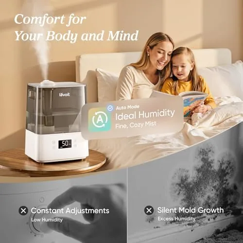 The top fill opening of the humidifier with the lid lifted showing the wide tank mouth