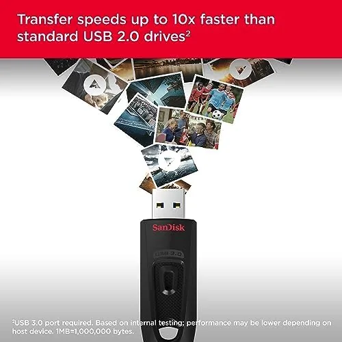 Close look at the SANDISK 64GB 2-Pack Ultra USB 3.0 Flash Drive (2x64GB) - SDCZ48-064G-GAM462, Black build quality