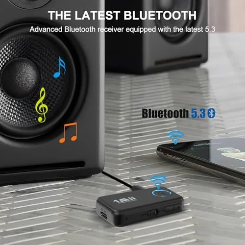 The 1Mii Bluetooth 5.3 Receiver for Car, AUX Bluetooth Car Adapter in real use
