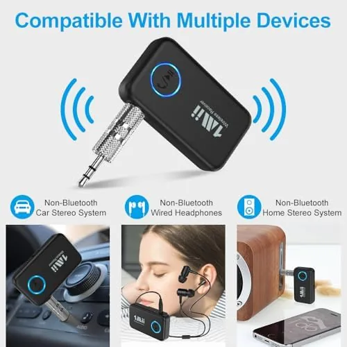 Another view of the 1Mii Bluetooth 5.3 Receiver for Car, AUX Bluetooth Car Adapter
