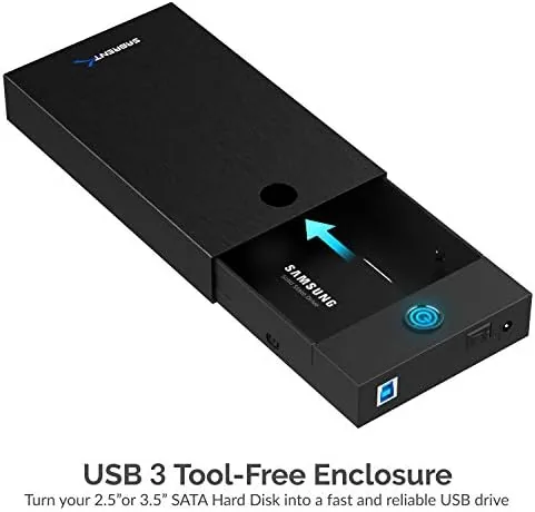 Close look at the SABRENT USB 3.0 Hard Drive Enclosure, 2.5/3.5in SATA HDD/SSD (EC-KSL3) build quality