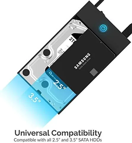 Another view of the SABRENT USB 3.0 Hard Drive Enclosure, 2.5/3.5in SATA HDD/SSD (EC-KSL3)