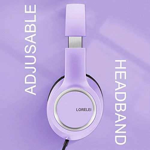 Another view of the LORELEI X8 Over-Ear Wired Headphones with Microphone with 1.45m-Tangle-Free Nylon