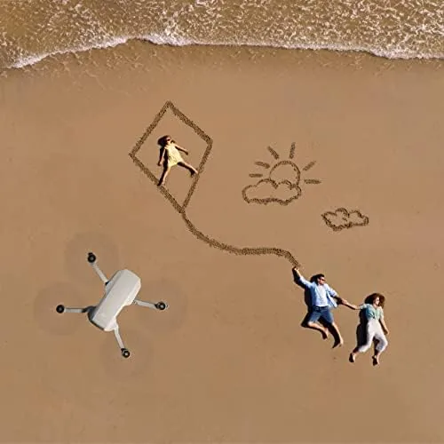 A first-time pilot launching the DJI Mini 2 from a flat field