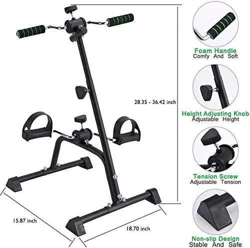 Close view of the resistance knob and display on the pedal exerciser