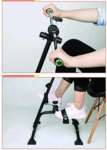 The pedal exerciser next to a mini stepper and resistance bands