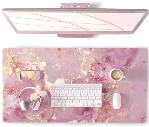 QiyI PU Leather Large Mouse Pad, Office Decor, 31.5" x 15.7", Rose Gold | Review: Tested and Rated