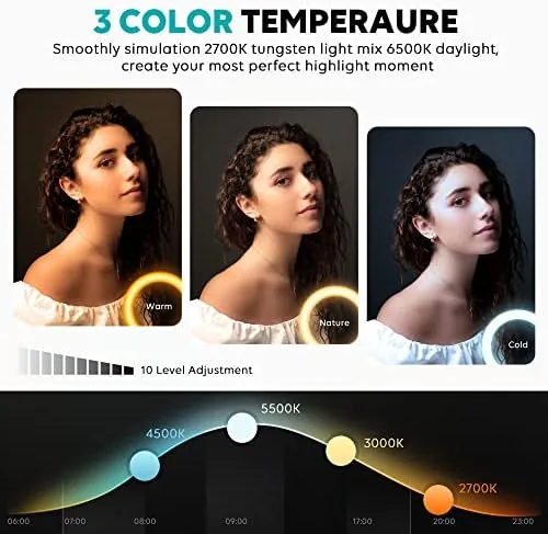 Close look at the 10" Ring Light with Stand 72'' Tall & Phone Holder,38 build quality