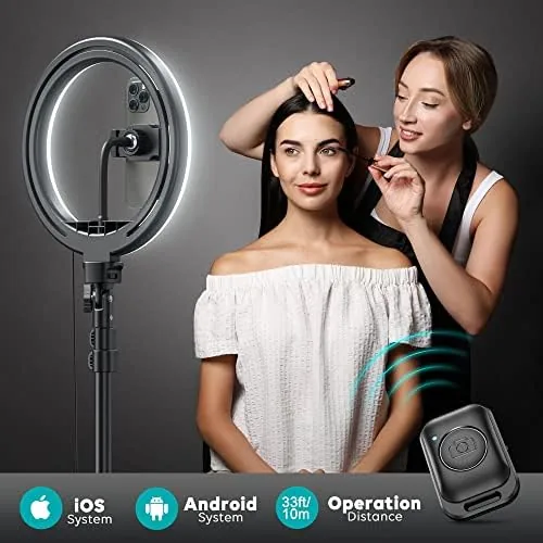 The 10" Ring Light with Stand 72'' Tall & Phone Holder,38 in real use