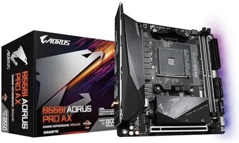 The finished Ryzen build running a stress test on the B550 board