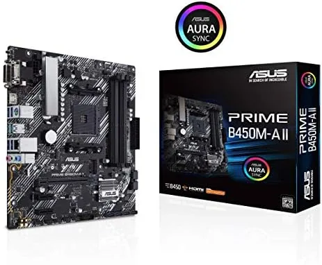 The M.2 slot and SATA ports on the B450M-A II board