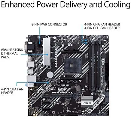 The board installed in a micro ATX case with a Ryzen 5 5600 and graphics card