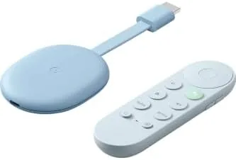 The Google TV home screen showing streaming apps and recommendations
