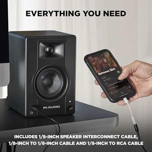 Another view of the M-AUDIO BX3 3.5" Wired Studio Monitors Pair | Compact Wired