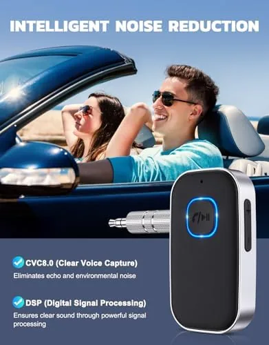 The COMSOON Bluetooth Receiver for Car, 3.5mm AUX Bluetooth Car Adapter in real use