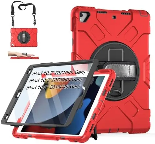 Case for iPad 9th/8th/7th Generation 10.2 Inch Red | Shockproof Protective Silicone Cover with Review: Tested and Rated